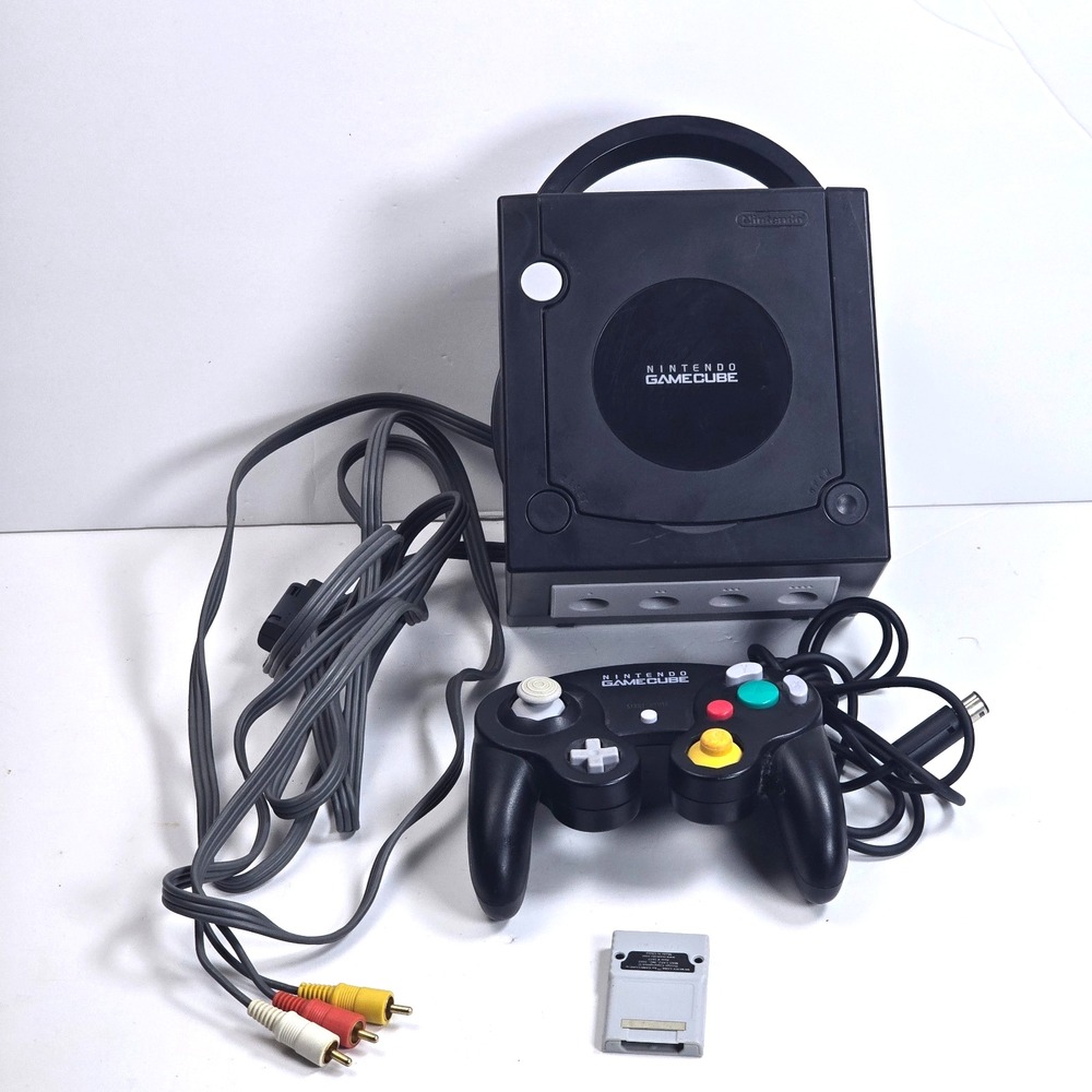 Nintendo GameCube Black Console Bundle DOL-001 Controller Cables
